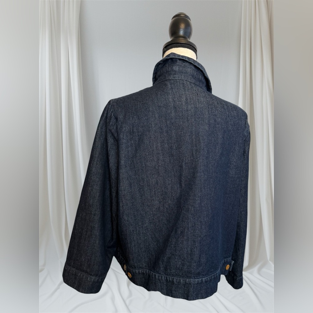 Ilana Kohn Cropped Dark Blue Denim Jacket Women's Size XL - Picture 5 of 8